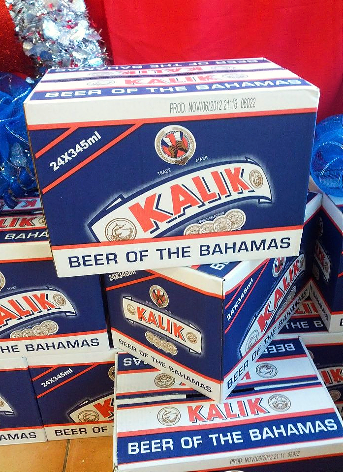 If you are not into sweet rum cocktails, try one of many beers brewed in the Bahamas. Here is our favourite, Kalik. The "Beer of the Bahamas".