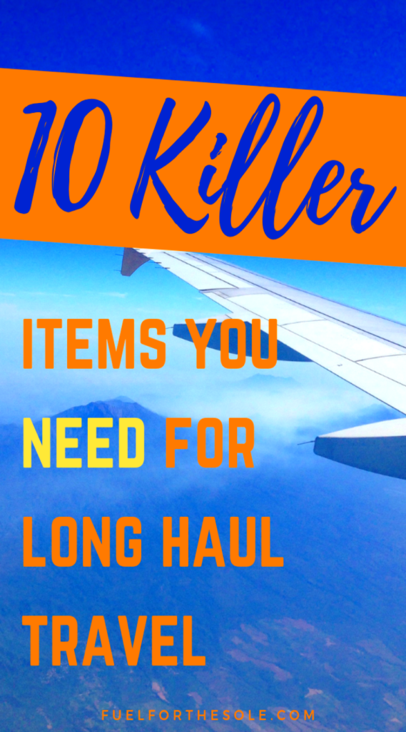 Best items, gear & accessories for long haul travel. Must have essentials to carry on flights & road trips for anxiety & comfort. Surviving the journey.  Fuelforthesole.com