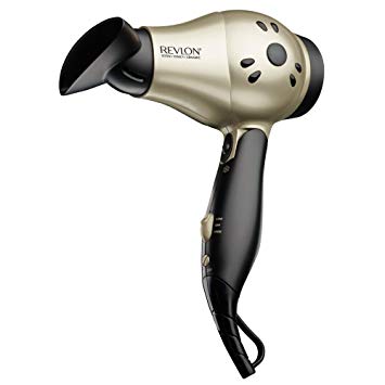 Compact, portable, lightweight travel hair dryer with foldable handle